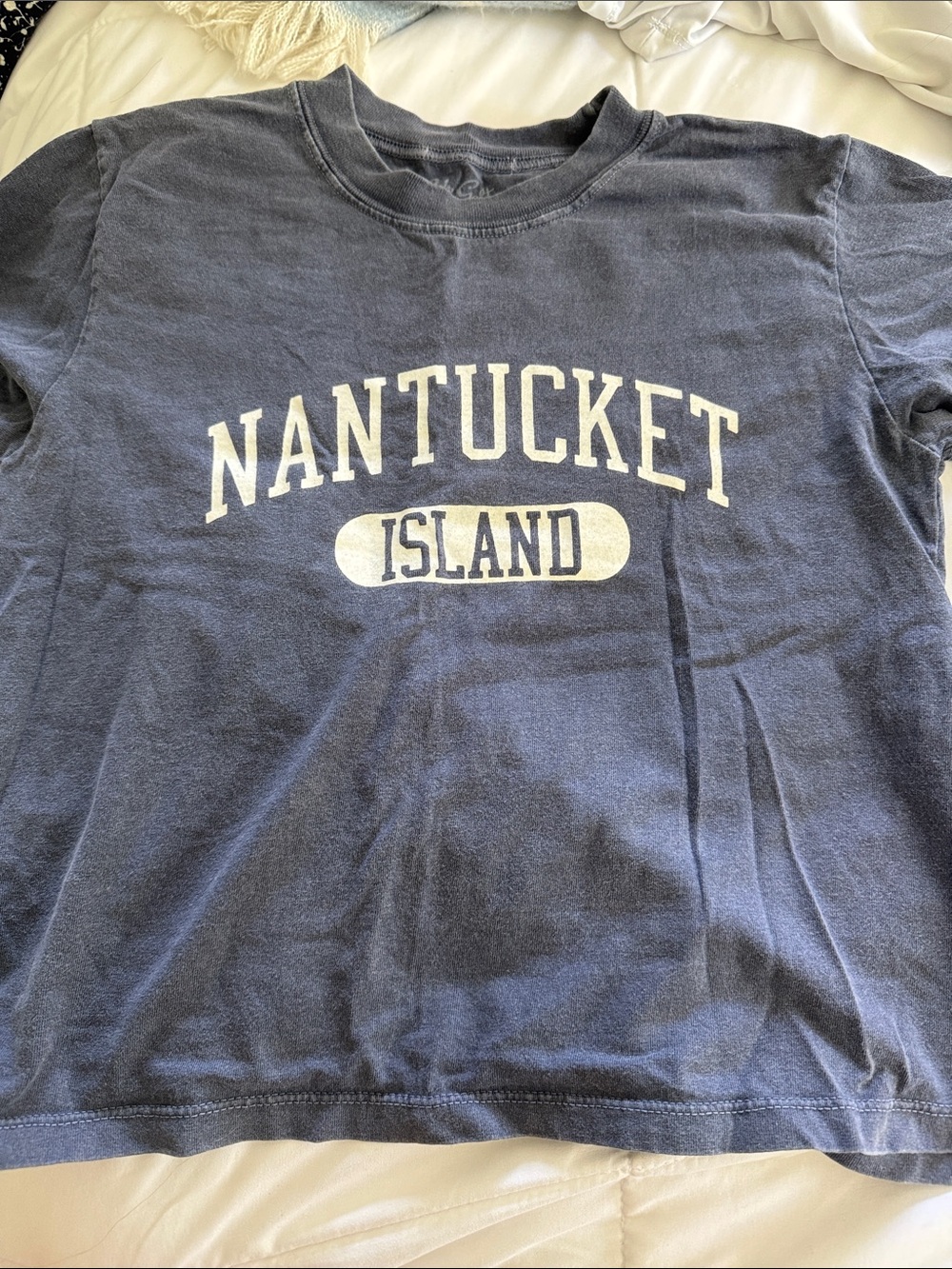 Brandy Melville Nantucket Island Navy Graphic Tee